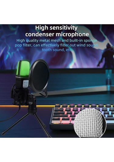 Diğer Yanmaı Sf-666r Usb Rgb Kondenser Mikrofon, Podcast Kayıt Stüdyo Mic, Pc/dizüstü İçin 681100236a