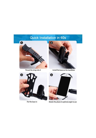 Springsun Selfie Çubuğu Bisiklet Telefon Tutucu 360 Dönebilen Silikon Bisiklet Telefon Tutucu Evrensel Motosiklet Gidon Tutucu İphone Uyumlu 11 Pro