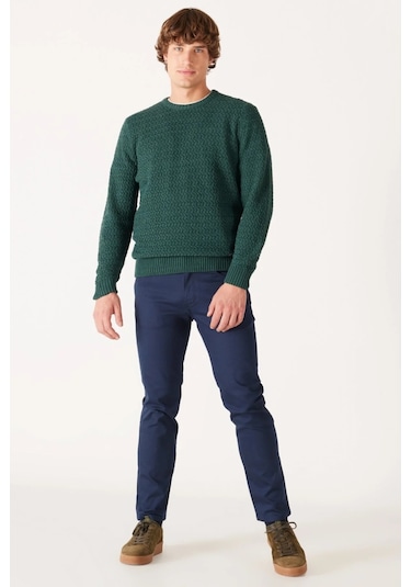 Wrangler Bisiklet Yaka Regular Fit Yeşil Erkek Kazak W232580300 001