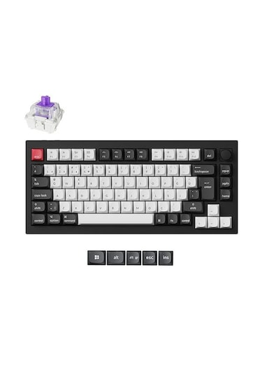 Keychron Q1H-M1-TR Hall Effect %75 RGB Nebula Switch Kablosuz Q Klavye