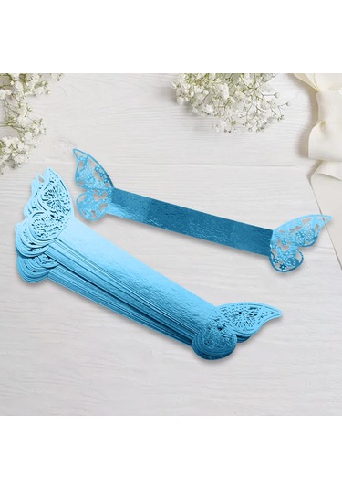 Suntek 20x Kağıt Peçete Halkaları Dekor Sahipleri Serviette Yansıtıcı Mavi