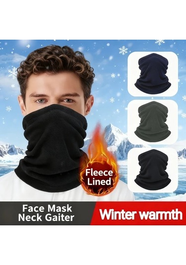 Willowhaven 3 Parça Siyah Kalın Atkı, Rüzgar Geçirmez Yumuşak Boyunluk, Unisex Siyah