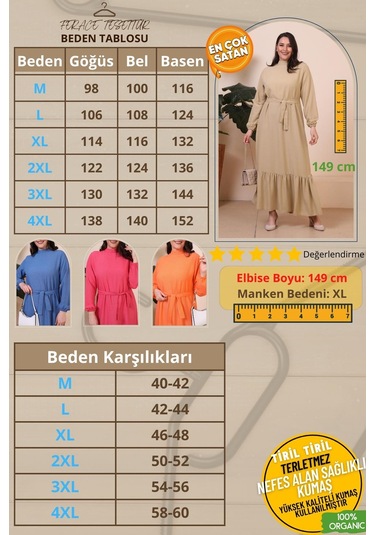 Buyuk Beden Elbise Uzun Kollu Kadin Tesettur Elbise Piliseli 001