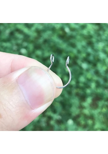 Gümüş Zarif Sahte Sahte Septum Yüzük Paslanmaz Çelik 14k Dolu 20 Ölçer 8mm Çapı Gümüş