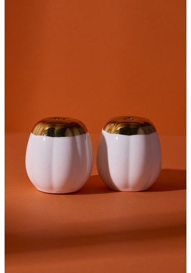 Kabak Porselen 2'li Tuzluk-karabiberlik Beyaz