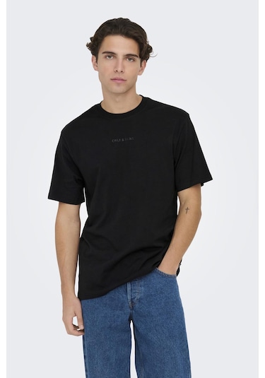 Only & Sons Erkek T Shirt 22028147 Siyah Siyah