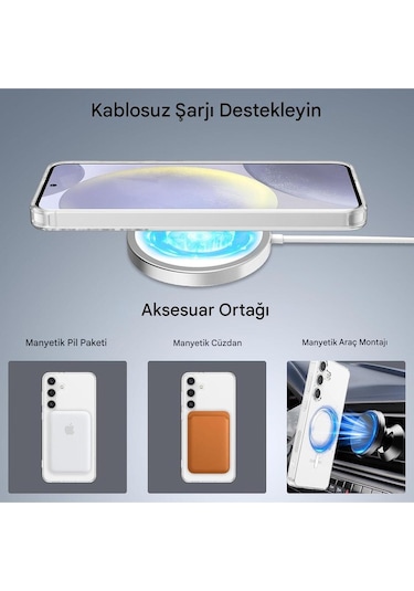 Samsung Uyumlu S24 Şeffaf Magsafe Kılıf Safe Çok Renkli