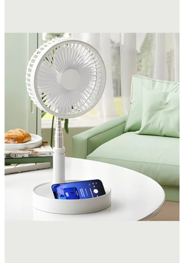 Kablosuz Masaüstü Fan Sarjlı Katlanabilir Telescopic Sessiz Telefon Standlı Zarif Ergonomik Tasarım