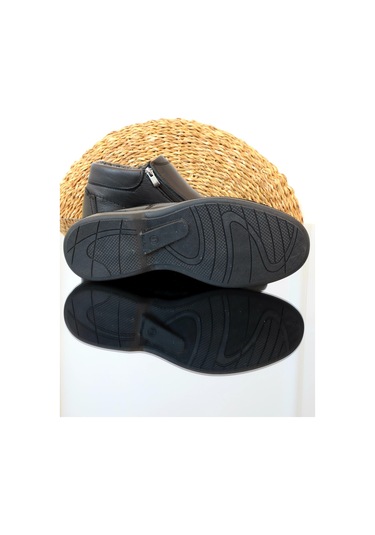 Konfores 391 Hakiki Deri Anatomik Erkek Bot - Siyah - 40 Siyah