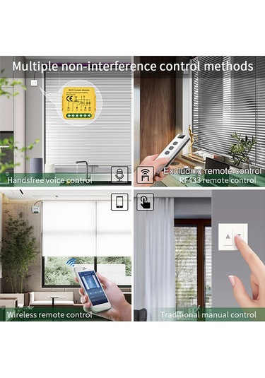 Kosona Tuya Wifi Perde Kontrol Modülü - Akıllı Uzak Kumanda, Zamanlama, Ses Kontrolü Alexa/google , Cihaz Paylaşımı - Ağ Geçidi Gerektirmez Tuya Wifi