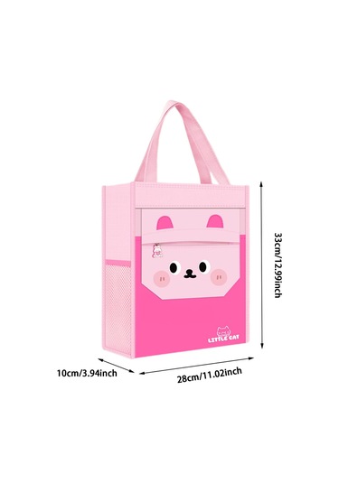 Suntek El Çantası Sevimli Üst Saplı Cepli Çocuk Tote İş Pembe