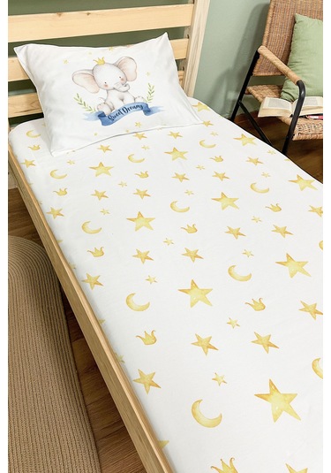 Organik Tek Kişilik Lastikli Çarşaf Seti - Kraliyet Düşleri Renkli