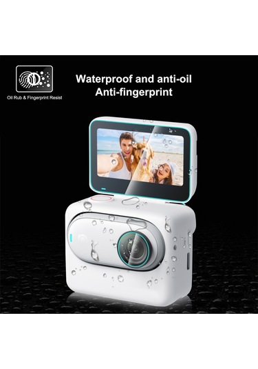 Insta360 Go 3 / Go 3s Puluz 2'si 1 Arada Ekran Ve Lens İçin Temperli Cam Film Şeffaf