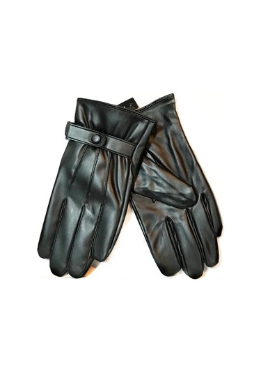 Erkek Suni Deri Eldiven Dokunmatik Ekran Uyumlu 2104 Siyah