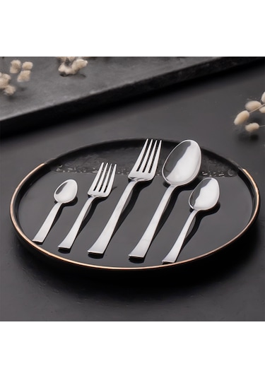 Porsima Tokyo 30 Parça Paslanmaz Çelik Sade Çatal Kaşık Takımı Gümüş