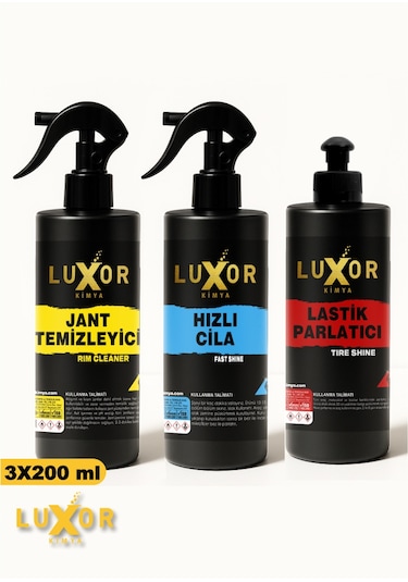 Luxor Kimya 3 Lü Set 200 Ml Jant Temizleyici & Lastik Parlatıcı &