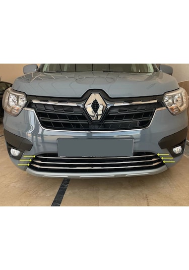Renault Express Krom Ön Tampon Alt Çıta 3 Prç 2021 Paslanmaz Ç.