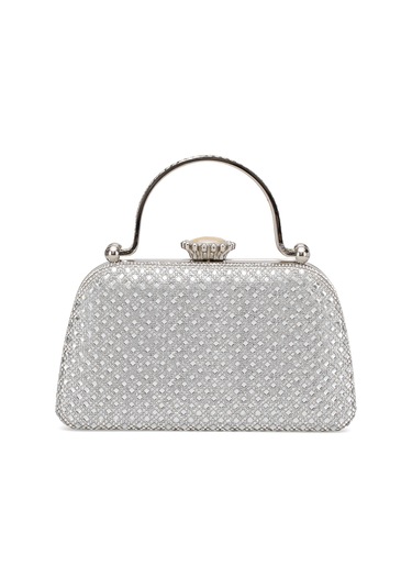 Guja 25kc1289 Kadın Taşlı Kutu Abiye Çanta Gümüş Gümüş