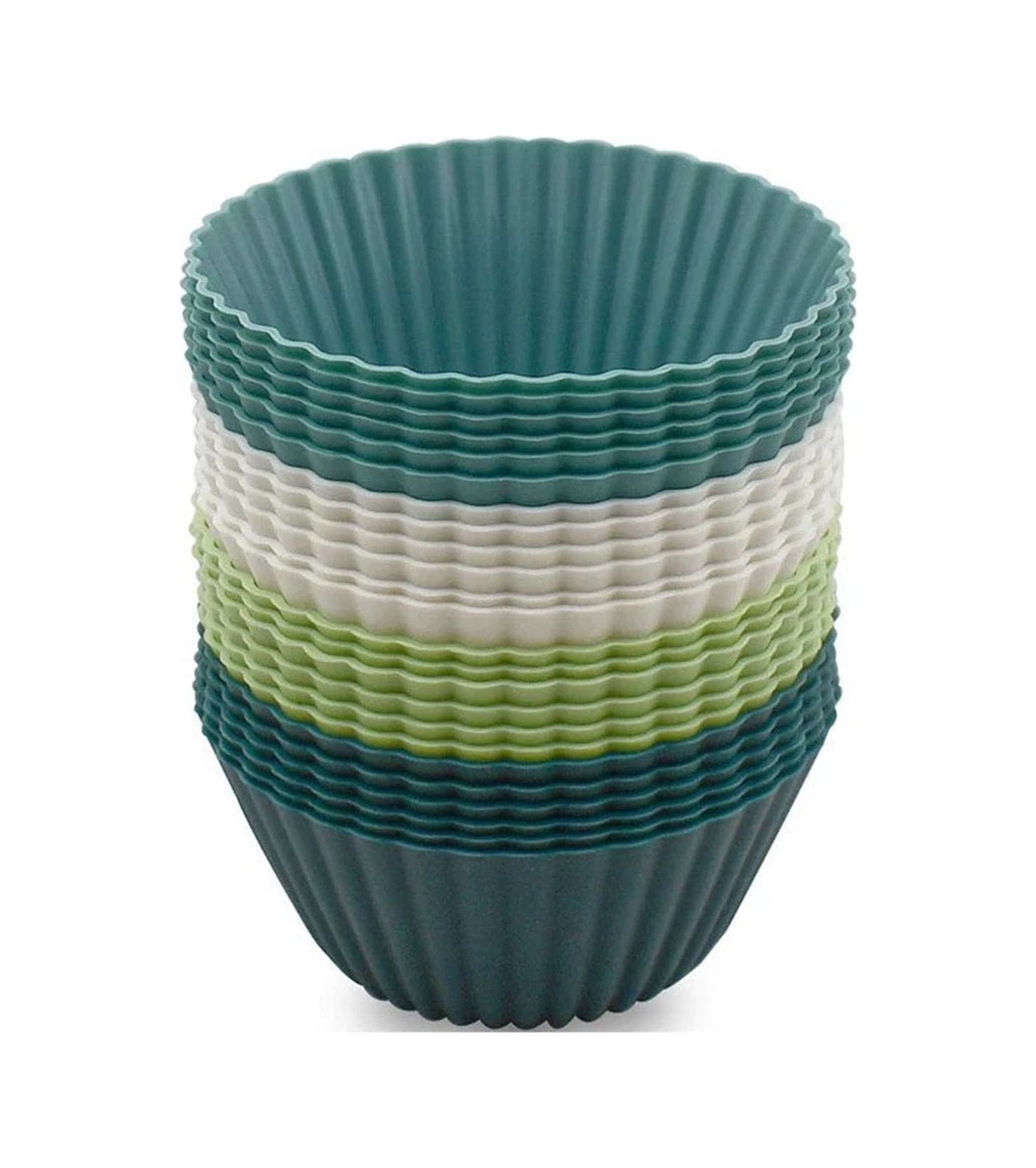 Yaleker Yemek Dereceli Silikon Muffin Kupa Seti 12 Adet - Fda & Lfgb Onaylı, Anti Yapışkan, Fırın/mikrodalga Uyumlu, 4 Renkli, Yeniden Kullanılabilir Diğer