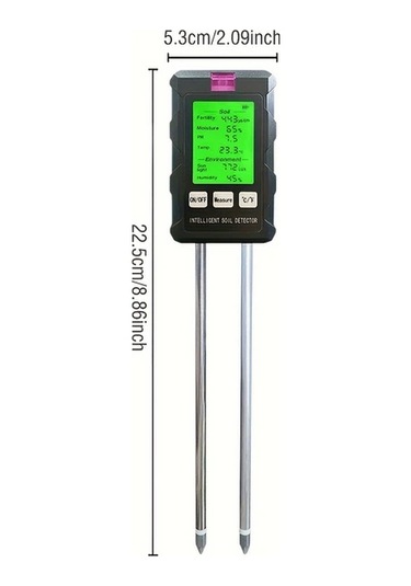 Honeybeeshop 6'sı 1 Arada Toprak Analiz Metre Verimlilik Sıcaklık Işık Ph Nem Hava Nem Testi Kolay Kullanım Bahçe Aracı