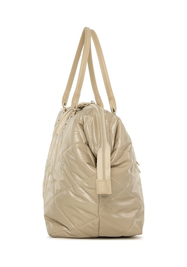 Bagmori Baby Bag Nakışlı Puf Şişme Anne Bebek Bakım Çanta Vizon