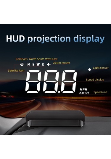 Novahub 3.5 İnç Araç Hud Gösterge: Hız, Yorgunluk Ve Aşırı Hız Alarmı İle Gps Uyumlu Sürüş Asistanı