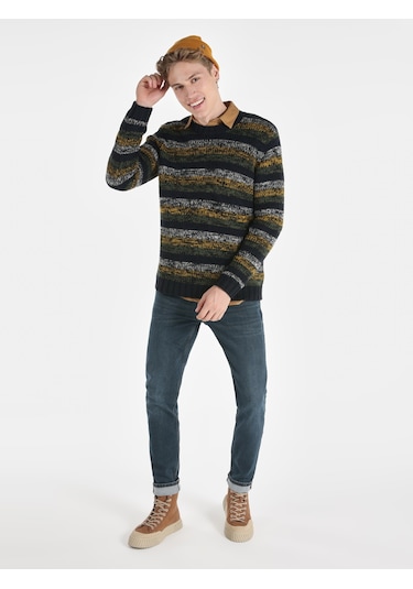 Colins Bisiklet Yaka Çizgili Triko Çok Renkli Erkek Kazak Cl1066280 Çok Renkli Colins Bisiklet Yaka Çizgili Triko Çok Renkli Erkek Kazak Cl1066280 Çok Renkli