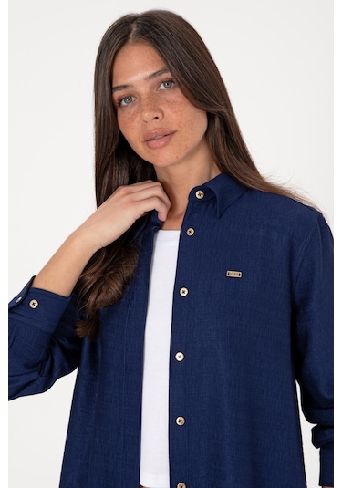 U.s. Polo Assn. Kadın Lacivert Gömlek Tunik Dokuma 50306411-vr033 Lacivert