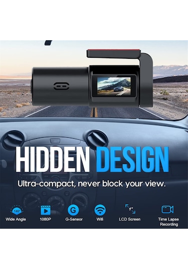 Ranyeek Araba Gördüş Kaydedici Fhd 1080p - 360 Döner 140 Geniş Açı - Wifi Bağlantılı - Akıllı Park Monitörü - Usb Şarjlı Sd Kart Dahil Değil