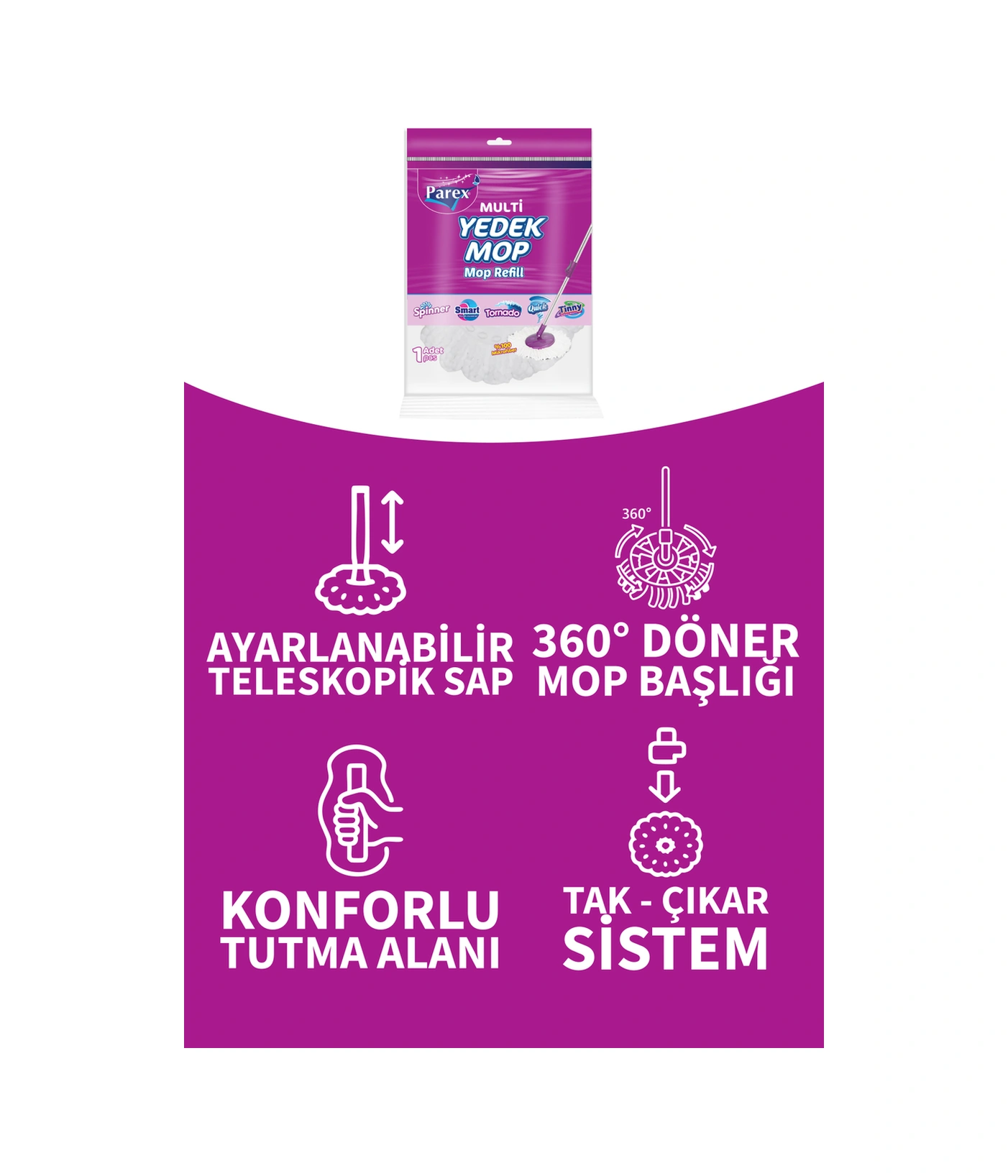 Black Editlon Otomatik Temizlik Seti Ve 2'li Yedek Mop