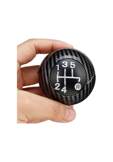 Tenfowee 2012-2018 Fiat 500 İçin Lüks Karbon Fiber 5 Vites Vites Topuzu - Kolay Montaj, Direkt Yedek Parça