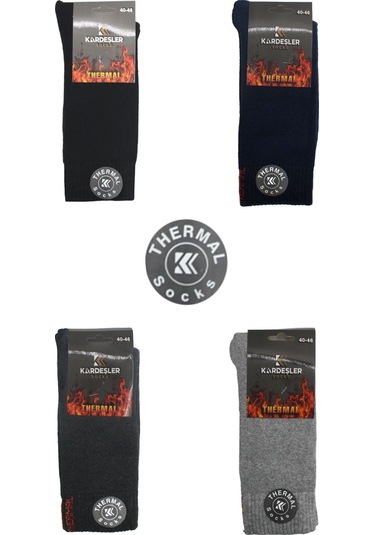 Erkek Havlu Pamuklu Kışlık Kalın Asorti Termal Çorap 4'lü Paket Çok Renkli