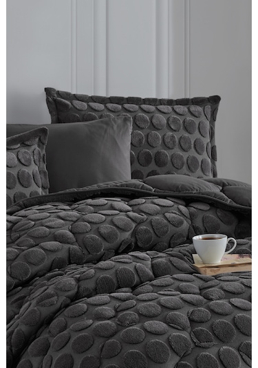 Nordqueen Wellsoft Jakarlı Çift Kişilik Uyku Seti Perle Antrasit