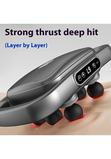 6 Başlıklı Şarjlı Isıtmalı Masaj Aleti 4741 Açık Mavi