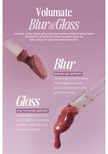 Pigmentli, Parlak Bitişli Dolgunlaştırıcı Lip Gloss Clıo Volumate Gloss 206 Grape Syrup