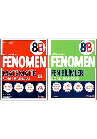 Fenomen 8. Sınıf Lgs Matematik B + Fen Bilimleri B Soru Bankası 2 Kitap