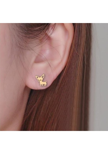 Rose Gold Şık Bayan Küpe Çok Güzel Paslanmaz Çelik Oymalı Rose Gold