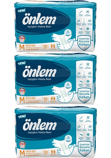 Önlem Bel Bantlı Tekstil Yüzey Hasta Bezi Medium Orta 90 Adet