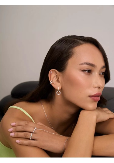 Miestilo 925 Ayar Gümüş Kulak Kıkırdağı Pirsingi 126963971 Beyaz