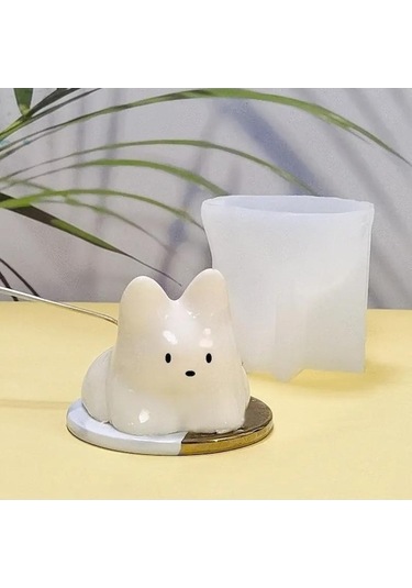 Fastbuy Bosphorusboutique Tozu Süt Soğuk Silikon Kedi Kase Kalıp, Sevimli Puding Kek Aksesuar, Cadılar Bayramı Dekorasyon, B Beyaz