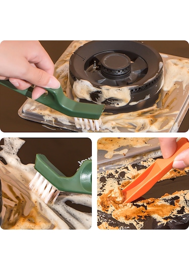 Shineyee Yeşil 4'lü Çok Amaçlı Temizlik Fırçaları Seti: Boşluk Fırçaları 3 Adet + Zemin Fırçası + Depolama Kutusu - Oda Köşeleri, Pencereler, Mermer Aralıkları İçin Derin Temizlik Yeşil