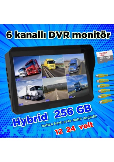Qled Hybrid Dvr 6 Kanallı Monitör-kamerasız 256 Gb 12 24 Volt