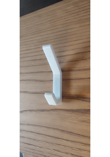 Hepsi3boyutlu - 5 Adet Beyaz Kanca Askılık Beyaz Beyaz