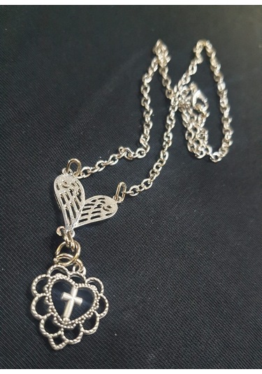 Dükkan Design Wings Heart Cross Kolye Çok Renkli
