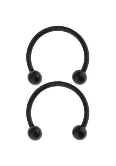 Suntek 16 Adet 16g Kavisli Halter Spike Burun Göbek Kaş Siyah Siyah