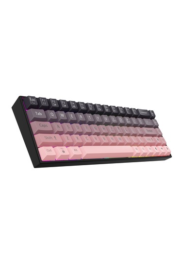 Ak680 Kırmızı Switch Hot-swap Kablolu Mekanik Oyuncu Gaming Klavye - Pembe