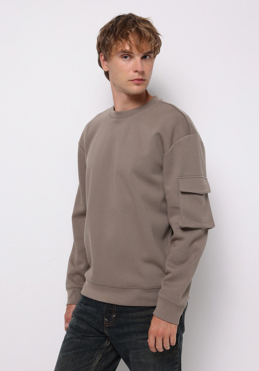 Colins Comfort Fit Erkek Bej Sweatshirt Cl1076476 Q1.v2 Dbg Bej