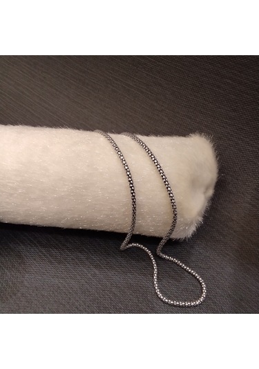 925 Ayar Gümüş Erkek Kolyesi-şık Tasarım-60cm/3mm Gümüş