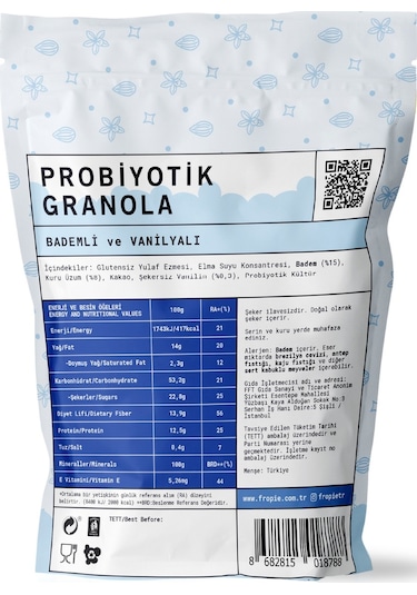 Fropie Probiyotik Granola - Badem & Vanilya 200 G