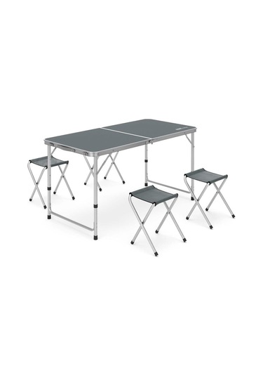Rox Camping Katlanır Masa Tabure Seti Gri